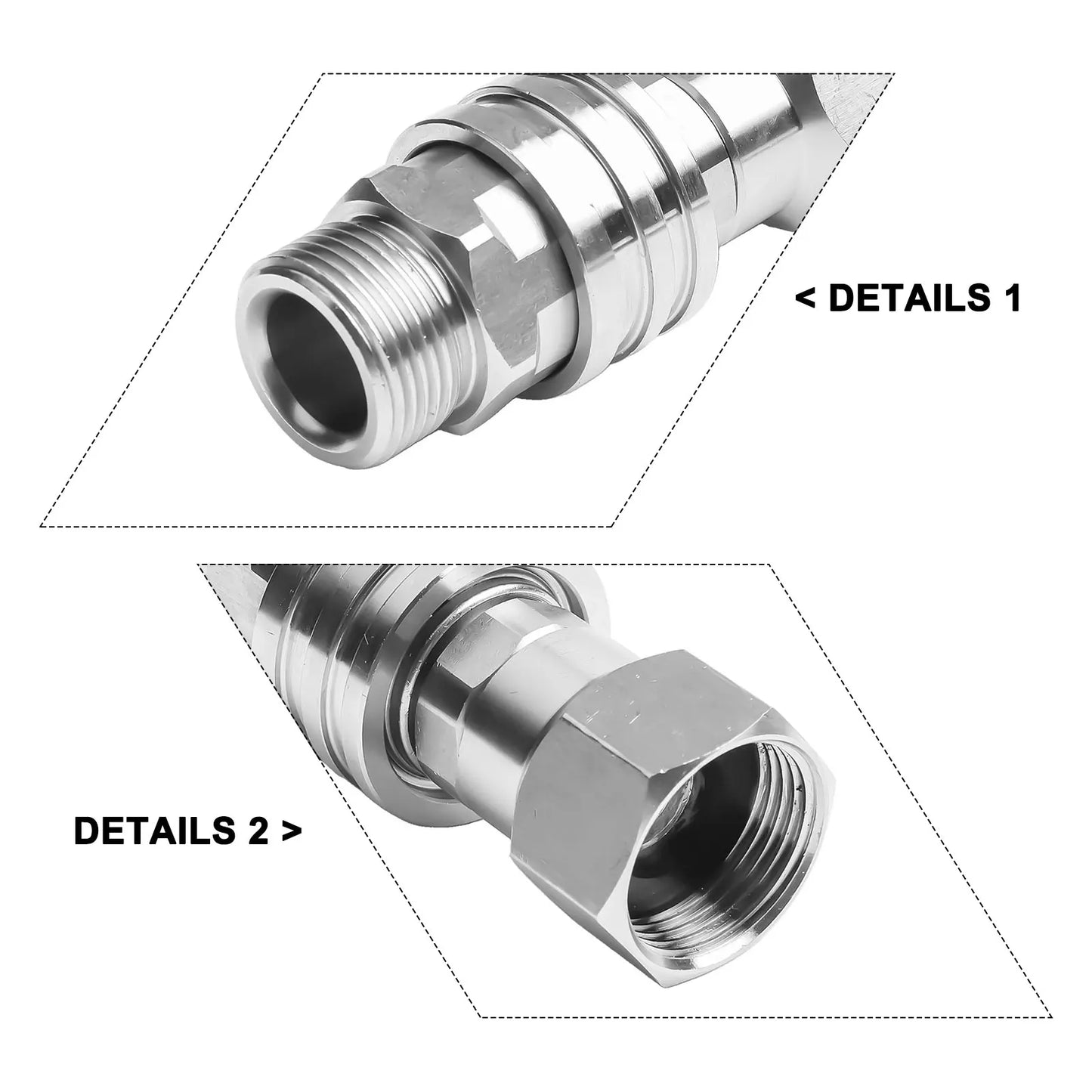 Pressure Washer Adapter Kit — 360° Rotation Male &amp; Female Quick Connector Set, Rust-Resistant Fittings