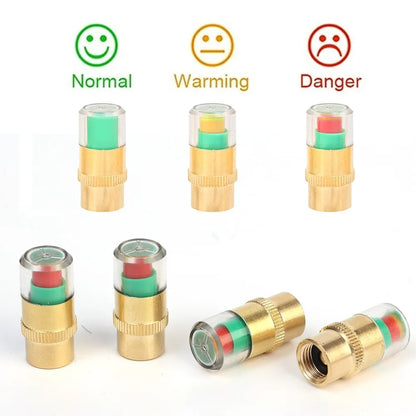 Car Tire Pressure Monitor Valve Stem Caps Sensor Indicator Eye Alert Copper Core Air Detection for Auto Motorcycle Safety Kit