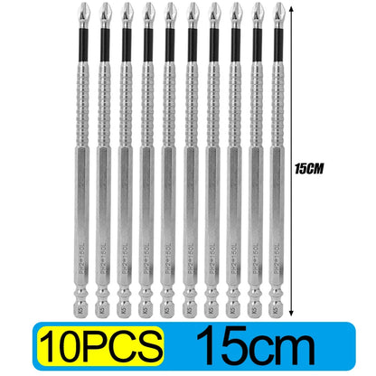 10x Magnetic Screwdriver Bit Set High Hardness Drill Bits
