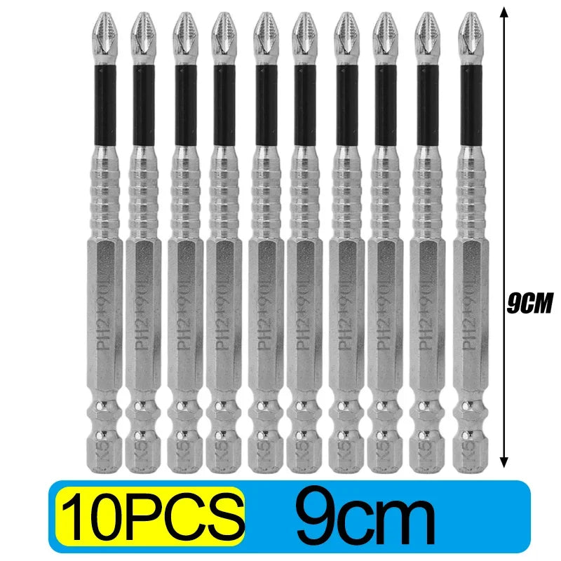 10x Magnetic Screwdriver Bit Set High Hardness Drill Bits