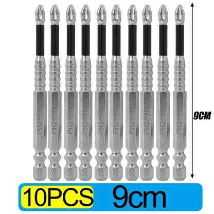 10x Magnetic Screwdriver Bit Set High Hardness Drill Bits