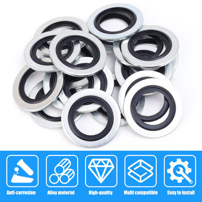 M16 Oil Drain Plug Gasket Kit — Car Oil Pan Washer Seal Set for Engine Oil Change