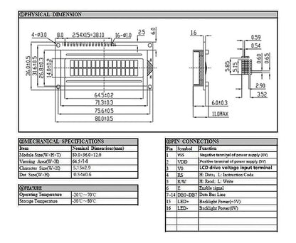LCD1602 16x2 Character I2C LCD Display Module with PCF8574 Interface 5V Blue Yellow Green Screen for Arduino Projects
