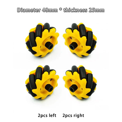 Omnidirectional Mecanum Wheels for TT Motor Robots with 6mm Bushings