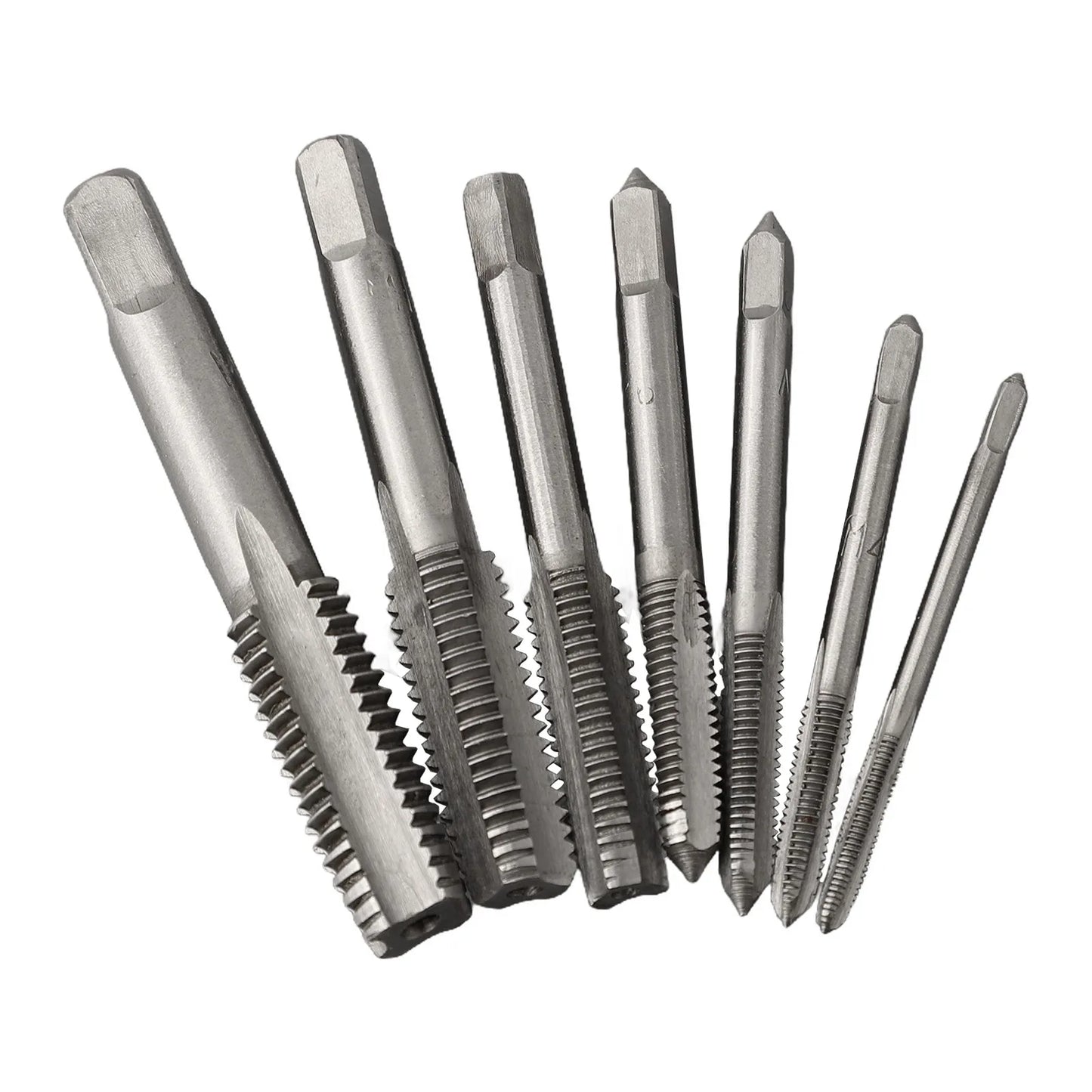 7Pcs For M3 Metric Thread Tap Drill Bits Set with HSS Straight Fluted Screw Taps for Stainless Steel and General Steel