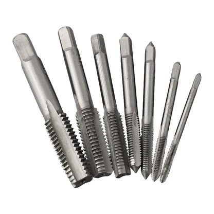 7Pcs For M3 Metric Thread Tap Drill Bits Set with HSS Straight Fluted Screw Taps for Stainless Steel and General Steel