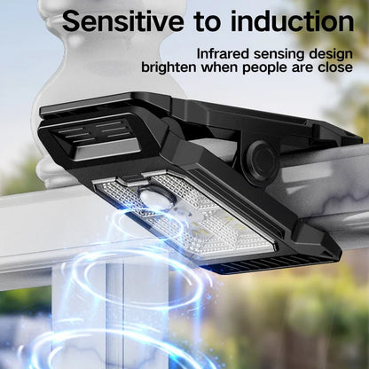 Solar Sensor Motion Light Clip on Lawn Lamp Outdoor Waterproof Work Light Camping Household Garden Lighting Courtyard Lamp
