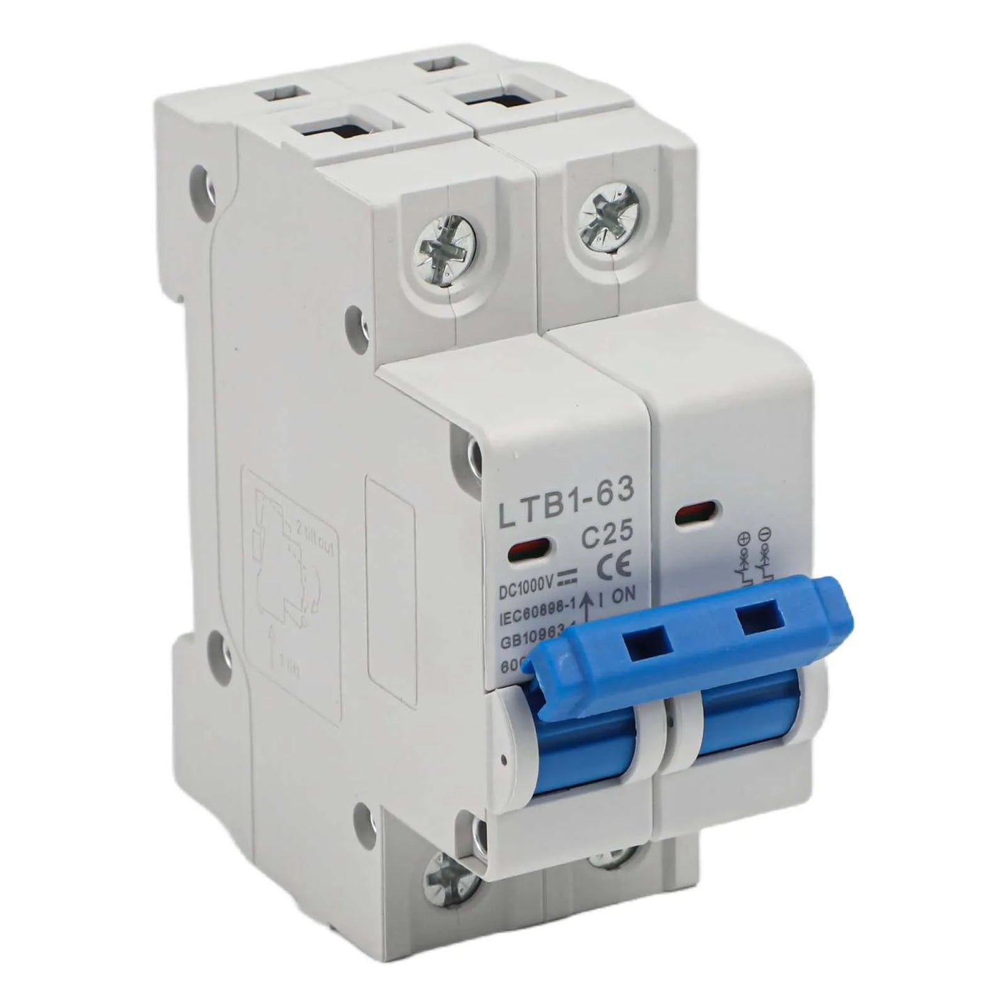 For Solar Photovoltaic Compatible DC 1000V Circuit Breaker Available in 6A to 63A Rated Currents for Overload Protection