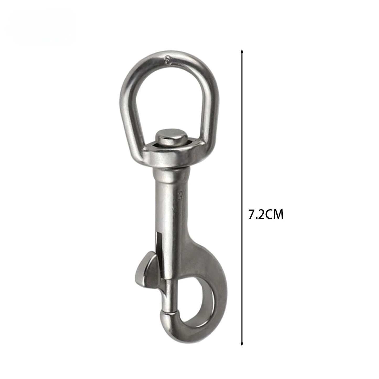 5/1pcs Stainless Steel Swivel Eye Bolt Spring Snap Hook Marine Diving D Ring Snap Hooks with Swivel for Scuba Diving Pet Leash