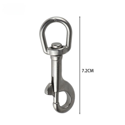 5/1pcs Stainless Steel Swivel Eye Bolt Spring Snap Hook Marine Diving D Ring Snap Hooks with Swivel for Scuba Diving Pet Leash