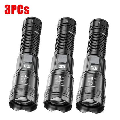 1600000LM Super Bright LED Flashlight – USB Rechargeable Long Range Tactical Torch Waterproof for Camping & Fishing