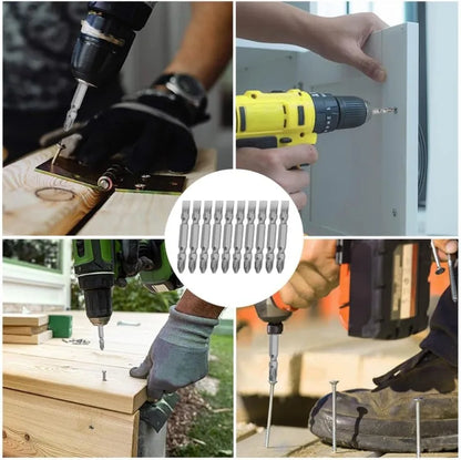 PH2 Cross Slot Magnetic Screwdriver Bits S2 Steel Magnetic Double Head Torque Batch Head Drill Bit Electric Driver Power Tools