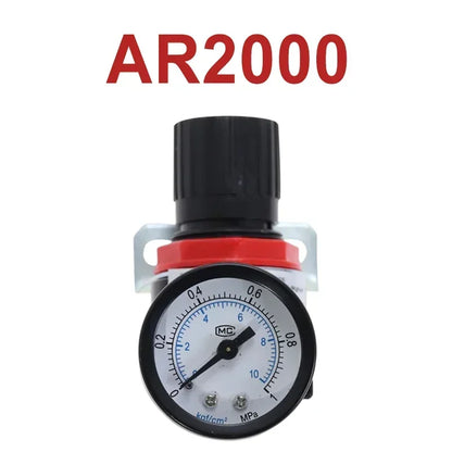 AR2000 Pneumatic Air Compressor Pressure Regulator Reduction Valve 1/4'' Thread BSP with 2MM 4MM 6MM 8MM 10MM Fittings