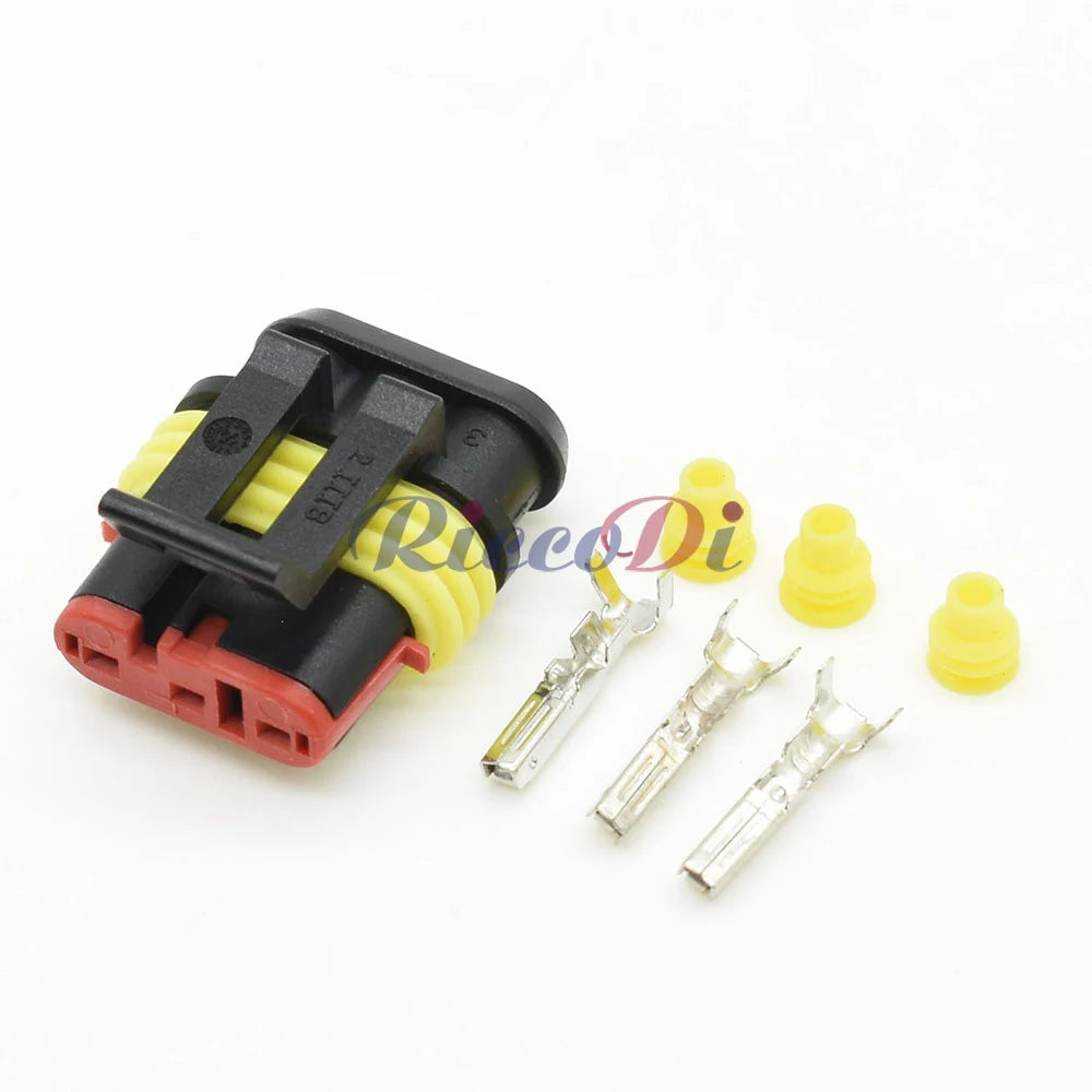 3 Pin 1.5mm Sealed Waterproof Connector 282087-1 282105-1 DJ7031-1.8 PA66 with Terminals and Seals