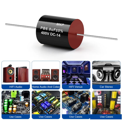 400V MKP Audio Capacitor 0.1µF-47µF for HiFi Frequency Divider & Speaker Applications