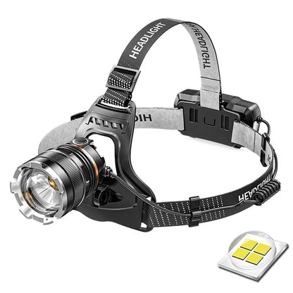 9000LM Zoom Headlamp Super Bright XHP50 Sensor LED Head Torch Usb Rechargeable Outdoor Camping Searching Headlight Flashlight