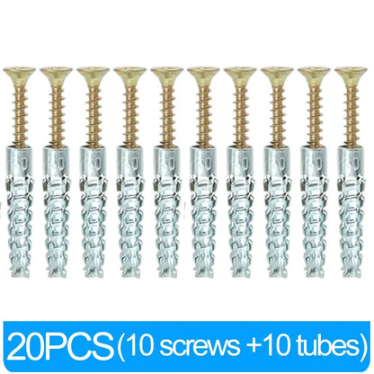 Heavy Duty Steel Wall Anchor with Screws Kit Metal Tube Expansion Self Tapping Screw Drywall Drilling Plug Fastener Bolt Anchors