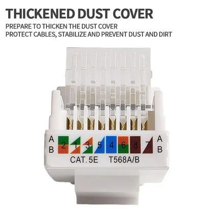 Tool-Free Keystone Jack CAT5E/CAT6/CAT6A RJ45 Ethernet Wall Plate U/UTP Network Module Adapter