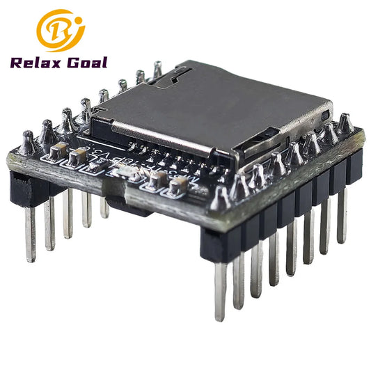 DFPlayer Mini MP3 Audio Module with TF Card and USB Support, IO/Serial Port Audio Decoder for Arduino