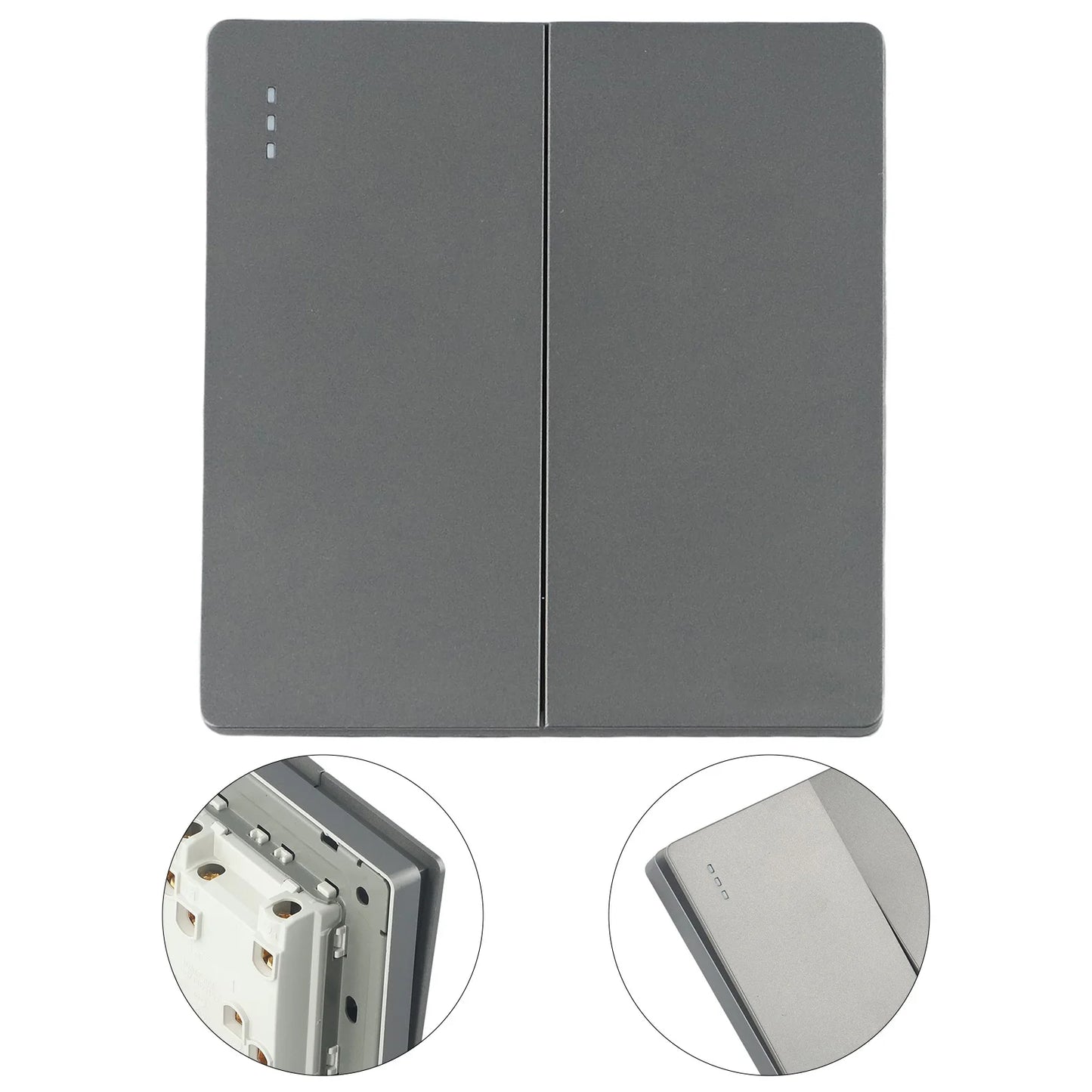 None Gray Button Switch Switches 1 2 3 Gang 86mm Flame Frameless PC Material Push Retardant Rocker Switch None
