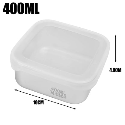 Stainless Steel Food Container with Cover Small Thicken Fresh-keep Food Fruit Lid Sealed Storage Box Kitchen Fridge Organizer
