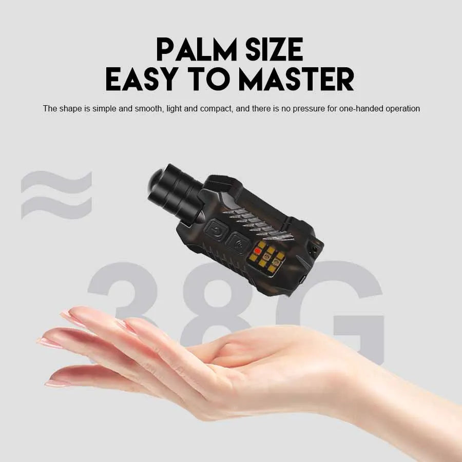 Rechargeable Powerful EDC Flashlight Portable Zoomable Floodlight with Tail Strong Mini Camping Waterproof Lantern for Hiking