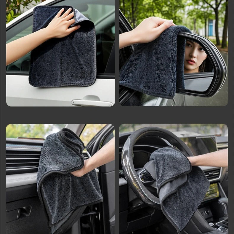 Microfiber Twisted Loop Cleaning Cloth Super Absorbent Car Wash Towel