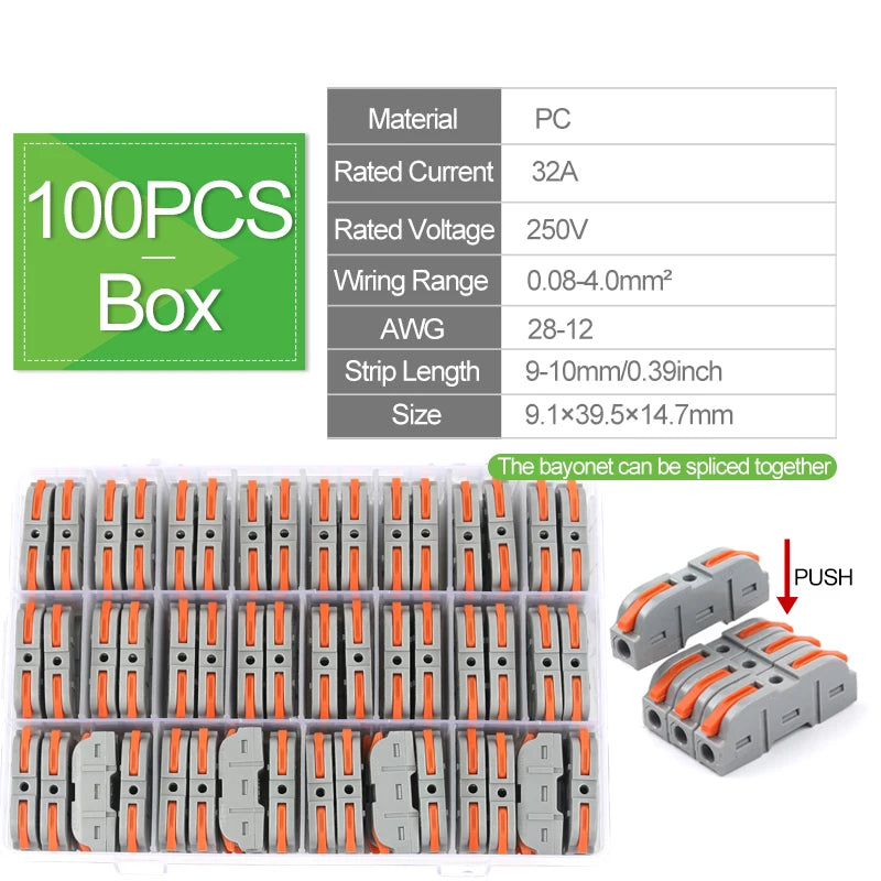 DIY GO Quick Splicing Multiplex Butt Wire Connector Compact Electrical Cable Terminal Block Home Wiring Junction Box Connector