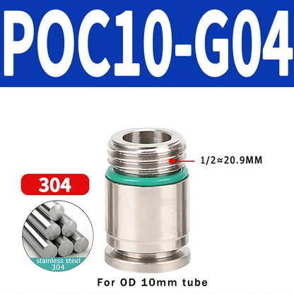 Stainless Steel 304 POC-G Internal Hexagonal Quick Insertion Pneumatic Fitting Gas Pipe Quick Insertion Joint