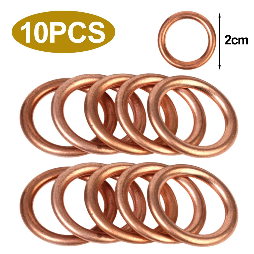 200/10pcs Car Oil Pan Drain Gasket Drainage Bolt Pad Aluminum/ Copper Oil Drain Plug Gasket Cars Accessories for Volkswagen Audi