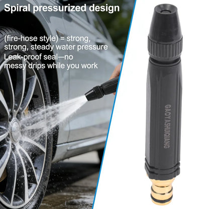 High Pressure Car Wash Water Gun Nozzle Adjustable Jet Garden Hose Sprayer Cleaning Tool with Clamps for Auto Vehicle Care Kit