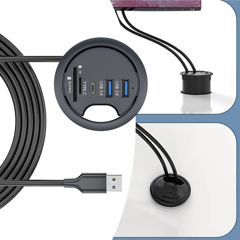 Card Reader Hub USB 3.0 Hub Versatile Connectivity 2 Ports USB 3.0 Easy Installation Enhanced Data Transfer Speeds