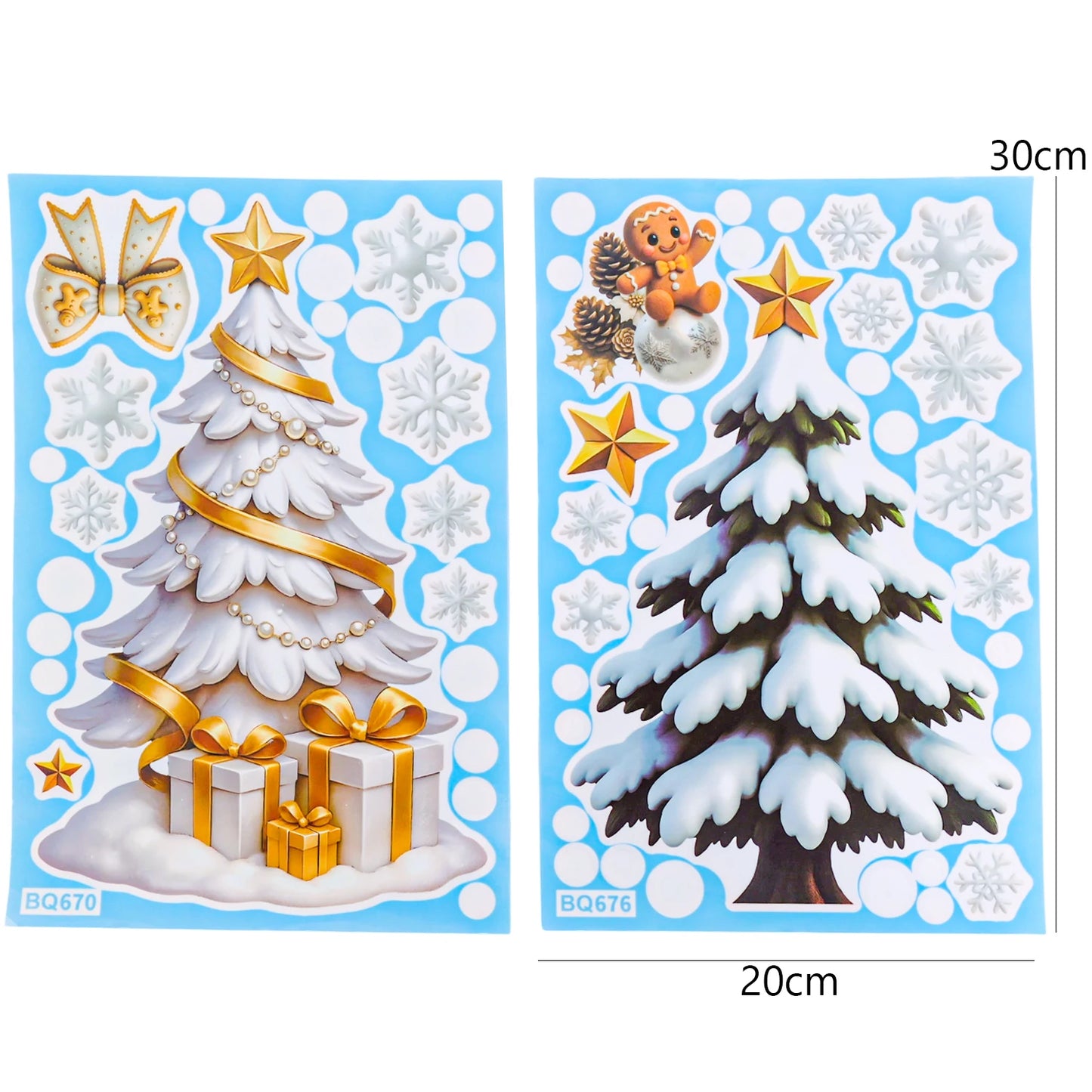 Christmas Window Stickers Winter Snowman Santa Claus Snowflake Reindeer Static Electricity Stickers Ornaments Xmas Home Decor