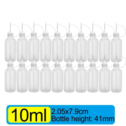 50/5pcs Plastic Squeezable Tip Bottle Refillable Applicator Bottles with Needle Tip Caps for Glue Pigment Oil Liquids Dispenser