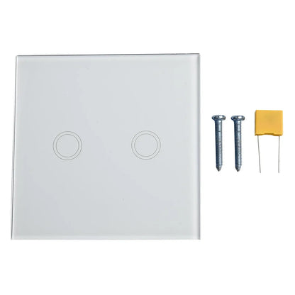 2-Gang Touch Switch Touch Dimmer Switch Office Lighting Home Decor 30 -90 Brightness Dimming No Neutral Wire Required