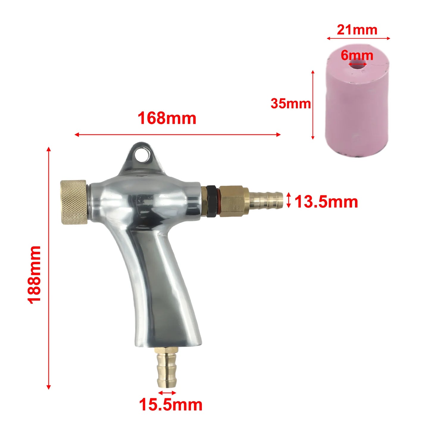 Multi Nozzle Sandblasting Tool Kit with 5 Ceramic Nozzles for Rust and Paint Removal on Metal and Glass with Ergonomic Design