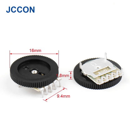 Double/Single Gear Tuning Potentiometer B102–104 1K–100K 3/5Pin Dual Dial