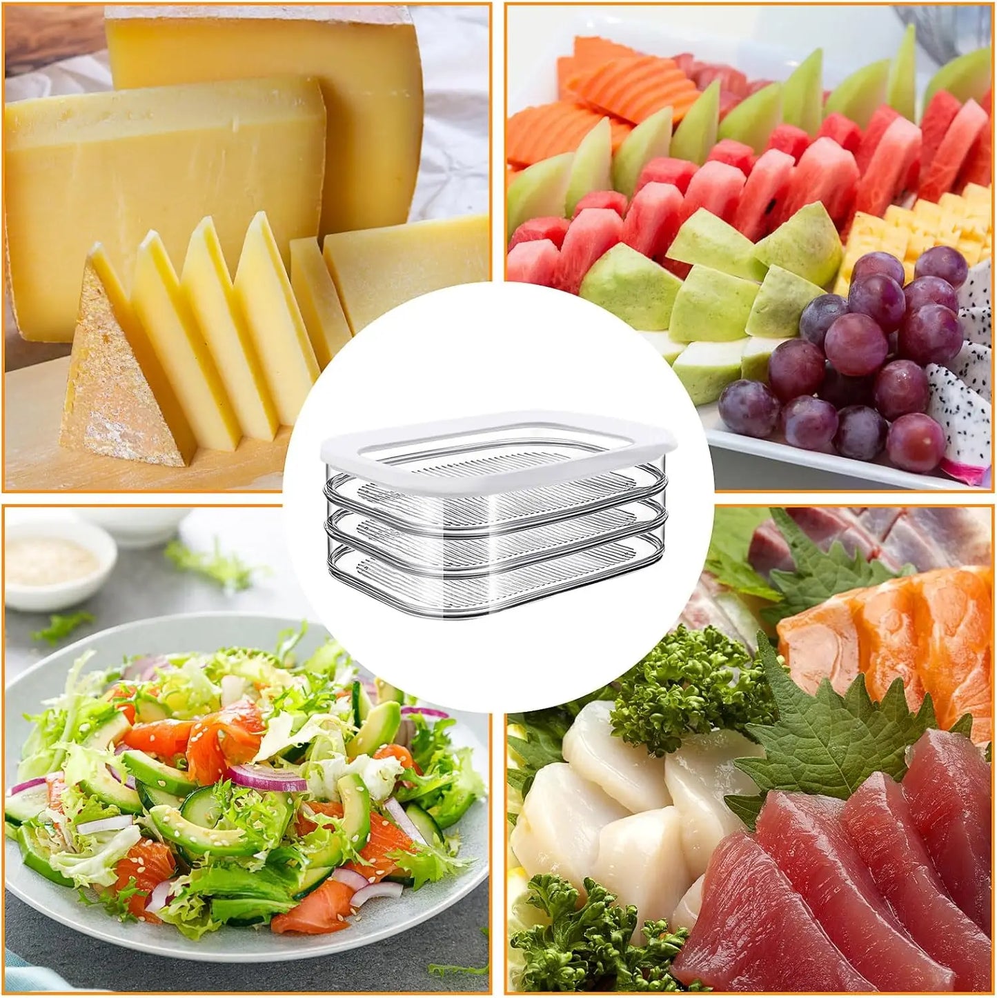 Bacon & Lunch Meat Storage Container for Fridge Stackable Box
