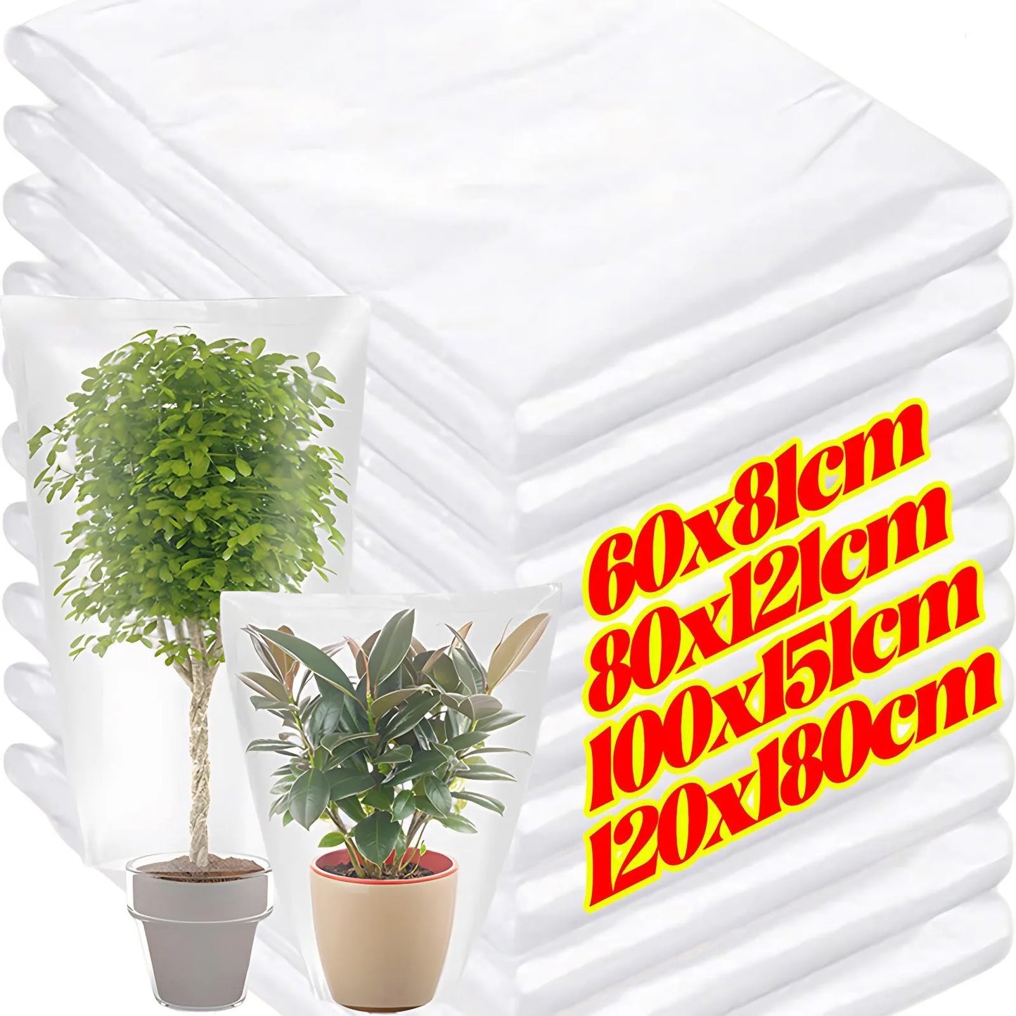 Winter Plant Covers Freeze Protection Plastic Transparent Plant Film Cover Waterproof Frost Bags for Outdoor Garden Supplies
