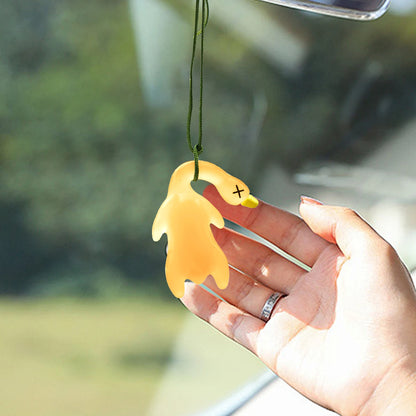 Color-Changing Duck Keychain Cartoon DIY Car Accessory