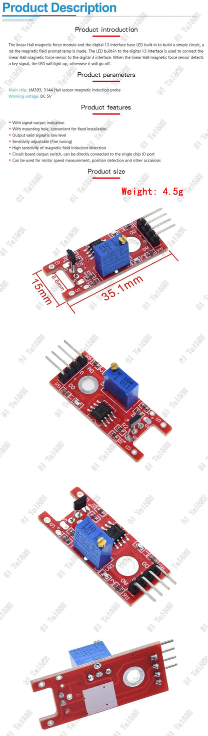 KY-024 Linear Magnetic Hall Sensor Module for Arduino DIY Speed and Position Detection
