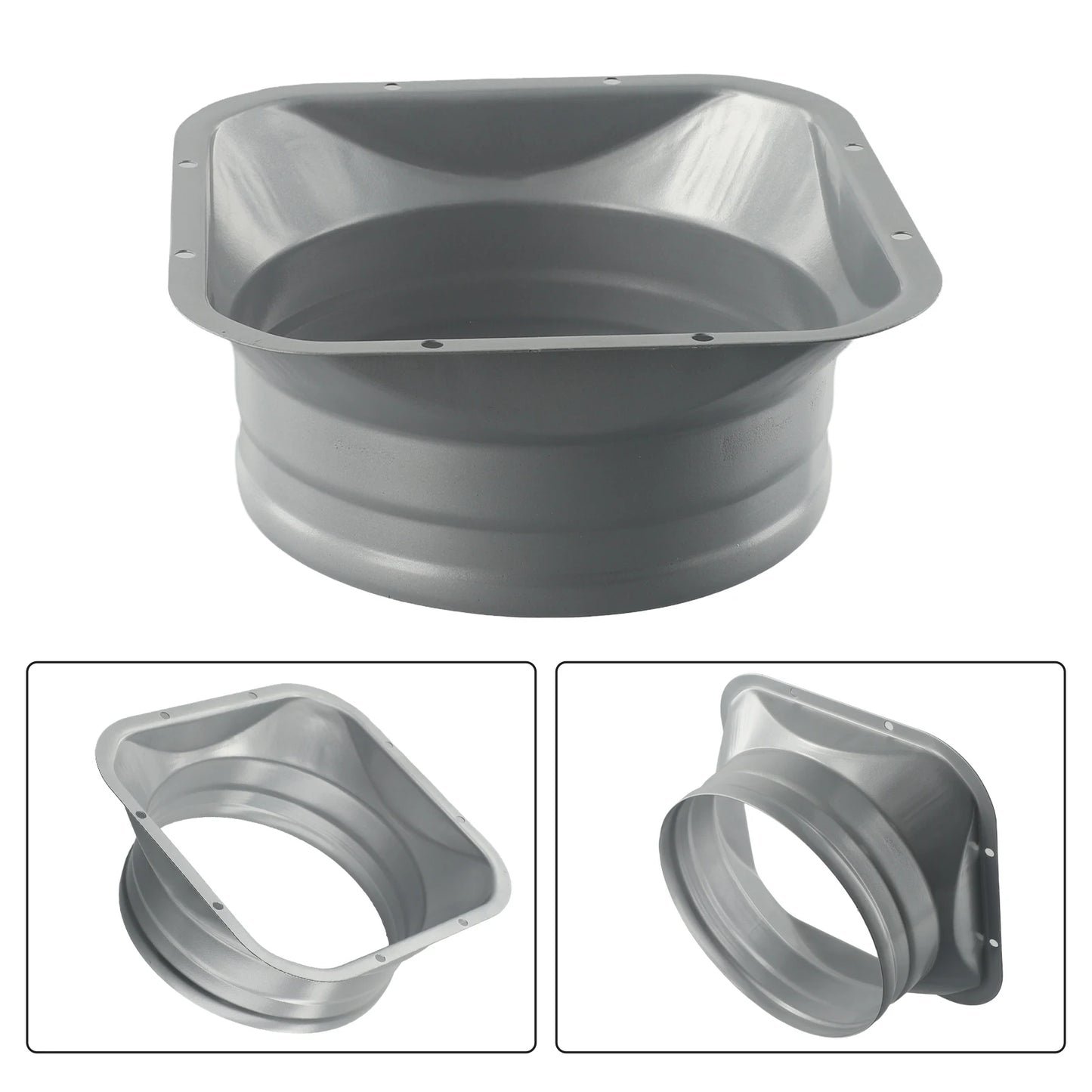 For Kitchen Hood Ventilator Pipe Connecting Vent Flange Exhaust Duct 4-10inch Electrostatic Spray Metal Silver-gray