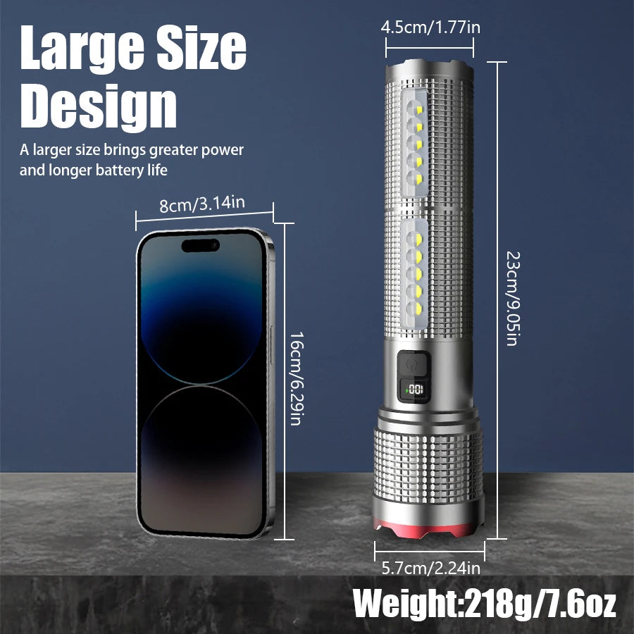 19000000LM Super Powerful Flashlight Rechargeable LED Torch COB Lantern