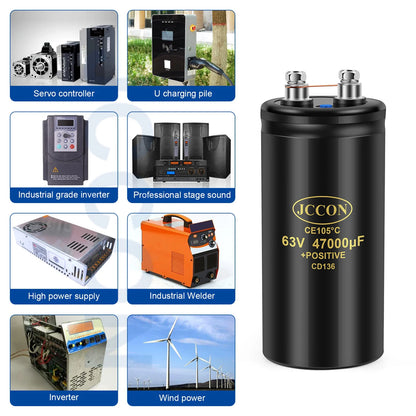 400V 4700µF CD136 Bolt Electrolytic Capacitor 76x105mm CE 105℃ With Bracket 2000H