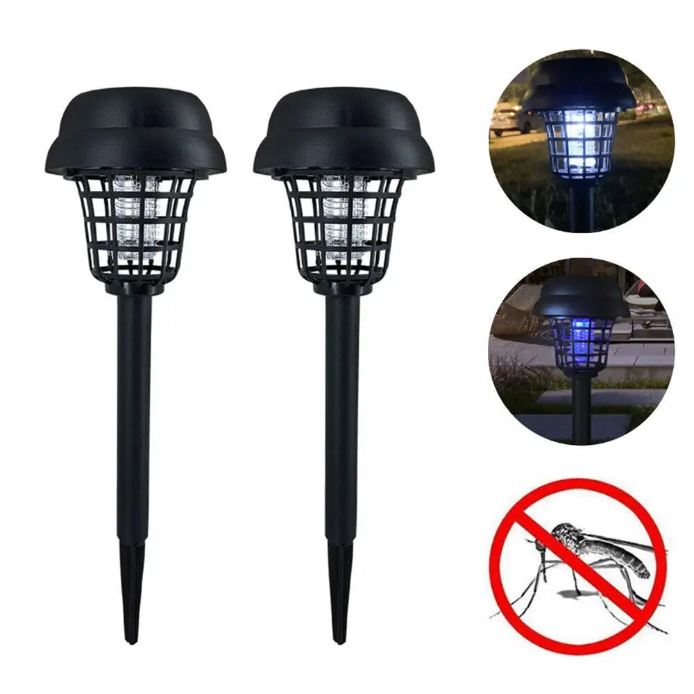 Solar Mosquito Killer With 2 Light Mode Outdoor Waterproof Led Light Bug Zapper Mosquito Trap Lamps For Garden Lawn Camping