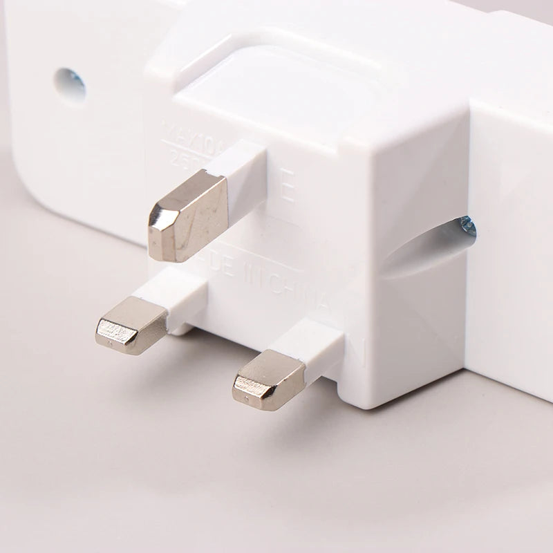 UK/EU Plug Adapter with Switch Universal Extension Socket 10A 250V