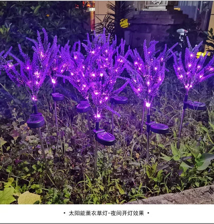1PC Solar Lights Outdoor Decorative, Purple Lavender Flower Solar Garden Lamp for Yard, Patio, and Garden Decor