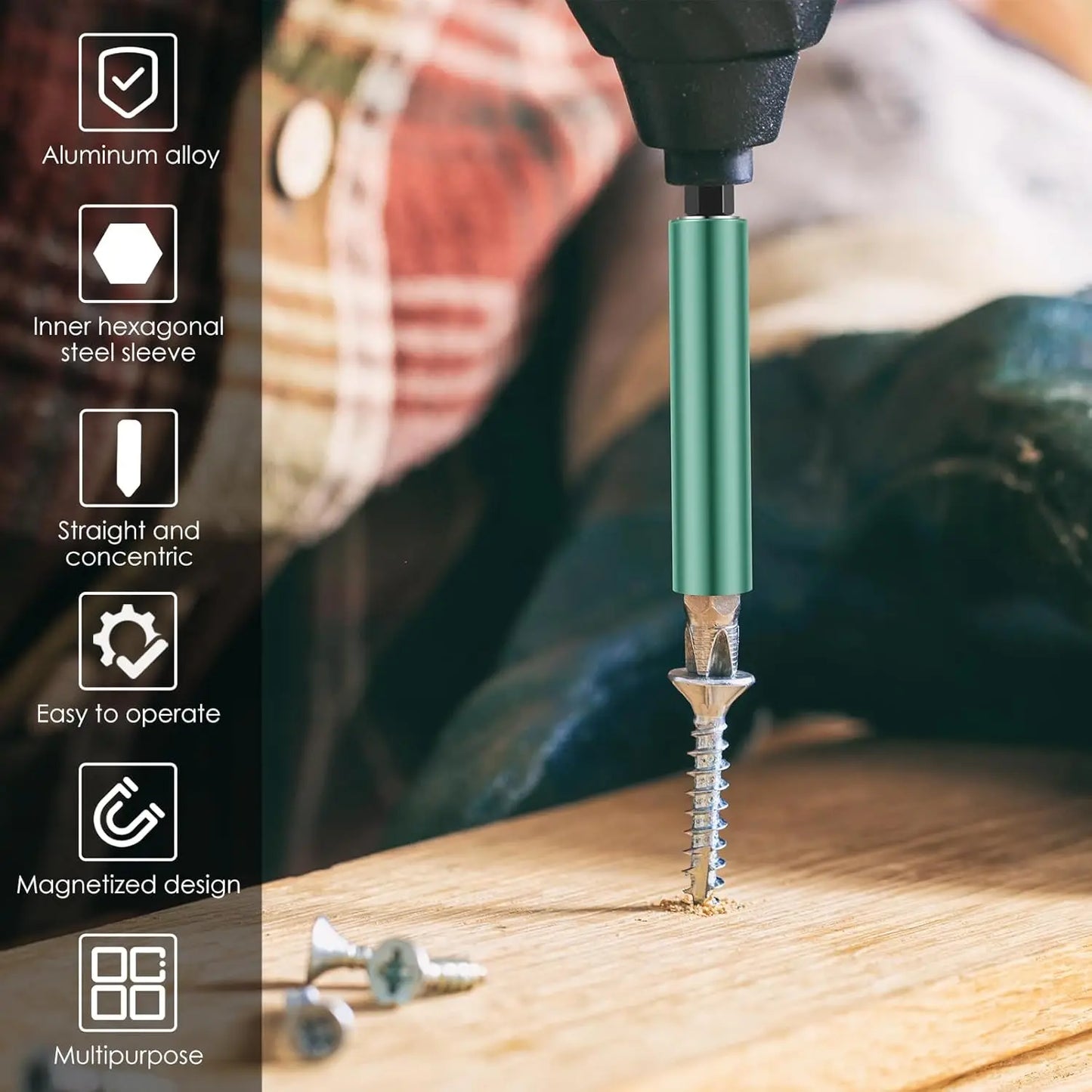 80/120mm Magnetic Hexagonal Handle Extension Connecting Rod 1/4 Telescopic Quick Release Electric Drill Screwdriver Bit Holder