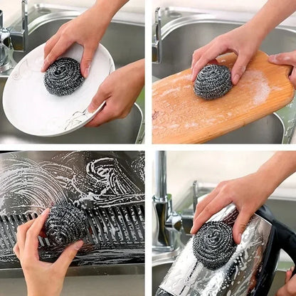 Wholesale Stainless Steel Cleaning Ball Multipurpose Kitchen Pot Pan Rustproof Oil Removal Scrubber Heavy Duty Steel Wire Balls