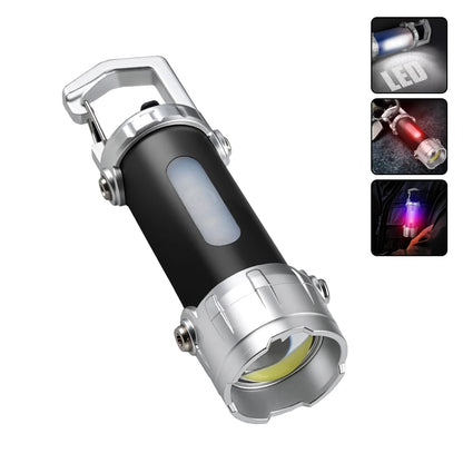 New COB Keychain Work Light Rechargeable LED Flashlight Portable Hiking Light with Hook Waterproof Keyring Camping Pocket Lamp